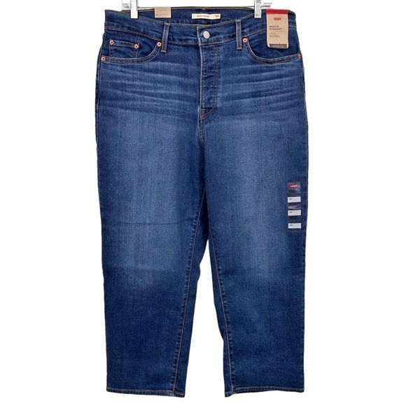 Levi's Denim - Levi’s Blue Wedgie Straight Jeans Button Fly Ankle Length Plus Size Sz 16W NWT